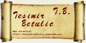Tešimir Betulić vizit kartica